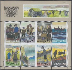 FAROE ISLANDS Sc# 484a-h MNH SOUVENIR SHEET of 8 IMAGES FROM a NOVEL