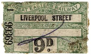 (I.B) Great Eastern Railway : Parcels Service 9d (Liverpool Street) 