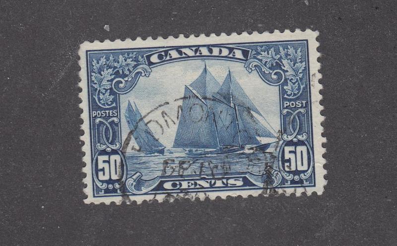 CANADA # 158 LIGHT USED 50cts BLUENOSE EDMONTON LIGHT DATED CANCEL