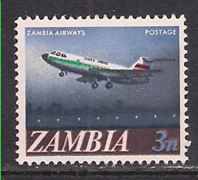 Zambia 1968 QE2 3n Zambia Airways MNH SG 131 ( M938 )