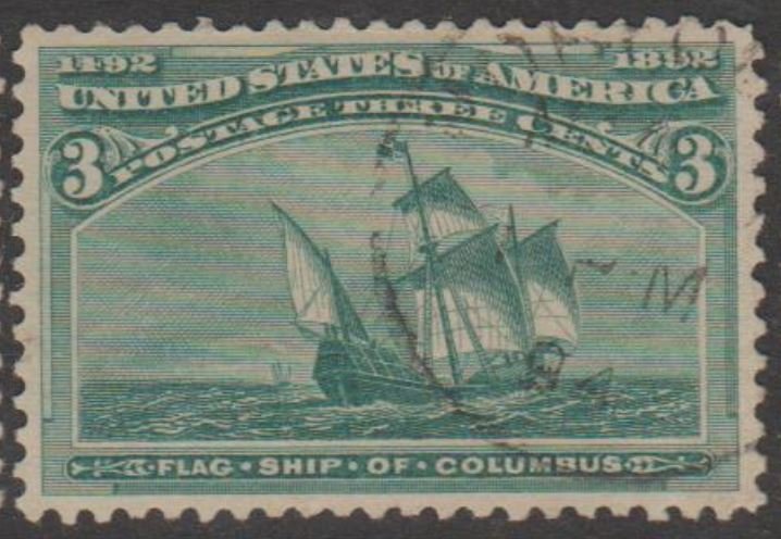 U.S. Scott #232 Columbian Stamp - Used Single