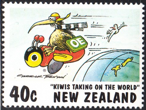 New Zealand 1997 MNH Sc 1472 40c Kiwi flying on bee