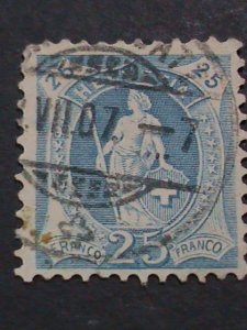 SWITZERLAND-1891- SC#94  131 YEARS OLD-HELVETIA USED- WE SHIP TO WORLD WIDE VF