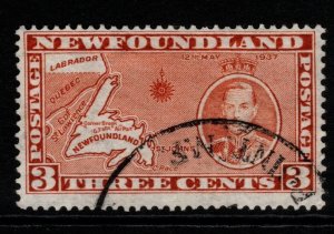 NEWFOUNDLAND SG258ed 1937 3c ORANGE-BROWN p13 DIE II FINE USED