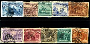 U.S. #230-239 USED SET MIXED CONDITION