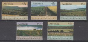 Australia Scott 1262-1266 MNH, Vineyards, Paintings, set of 5