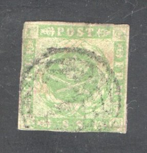 Denmark #5a, Used, F/VF, CV $80.00  .....   1671090