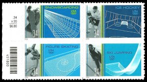 PCBstamps   US #3552/3555a Block $1.36(4x34c)Winter Olympics, MNH, (10)