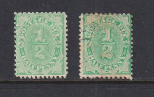 Australia - #J9 - two perf. varieties, cat. $ 40.00