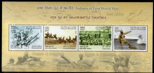 India 2019 Indians in 1st World War Battle Field Memorials Military Set 4 M/s MN