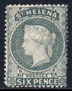 ST. HELENA — SCOTT 7 (SG 44) — 1887 QV 6d GRAY — CROWN CA WMK — MH — SCV $32