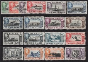 FALKLAND ISLANDS 1938 KGVI Pictorial set ½d-£1