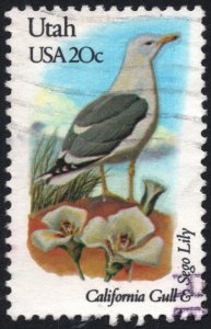 SC#1996A 20¢ State Birds & Flowers: Utah; Perf 11¼ x 11 (1982) Used