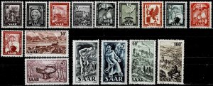 Saar 1949,Sc.#204-6, 208-220 MNH, Serie Saar IV