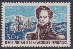 FRANCE COLONIES French Southern & Antarctic Territories: 1968 30f Dumont - 34778