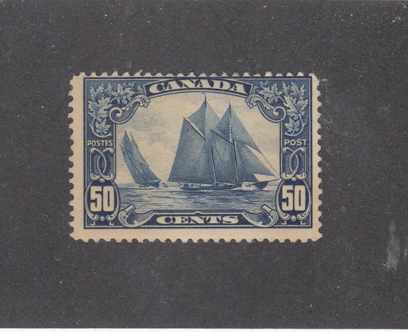 CANADA # 158 F-VF-MLH 50cts BLUENOSE CAT VALUE $275