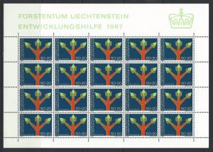 LIECHTENSTEIN - #B24 - GROWTH SYMBOL SEMI-POSTAL FULL SHEET (1967) MNH