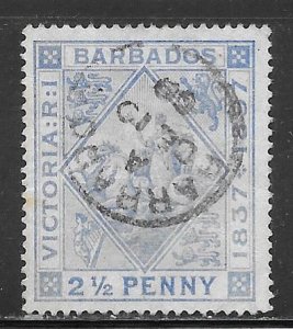 Barbados 84a: 2.5d Badge of the Colony, used, F-VF