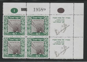 ISRAEL PETACH TIKVAH  RIGHT SIDE TAB/PLATE BLOCK mint & used (24-08 #138)