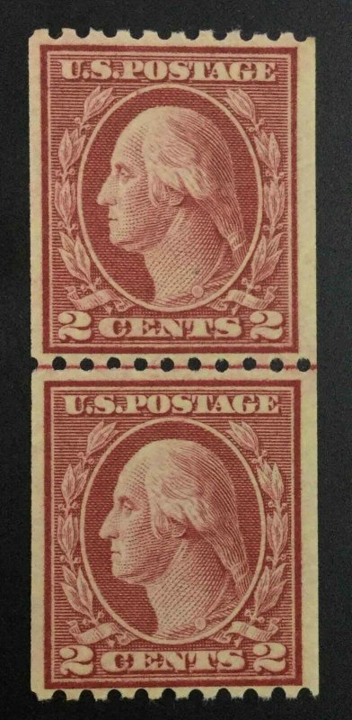 MOMEN: US STAMPS #488 LINE PAIR MINT OG NH LOT #53744