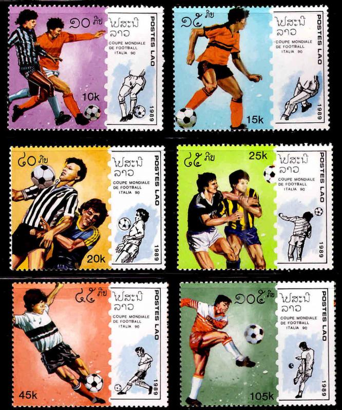 LAOS Scott 902-906 MNH** 1989 World Cup Soccer set