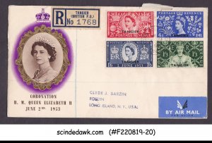 TANGIER - 1953 QEII CORONATION - 4V - FDC REGISTERED