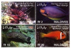Maldives 2006 - Fish Marine Life - Set of 4 Stamps - Scott #2909-12 - MNH