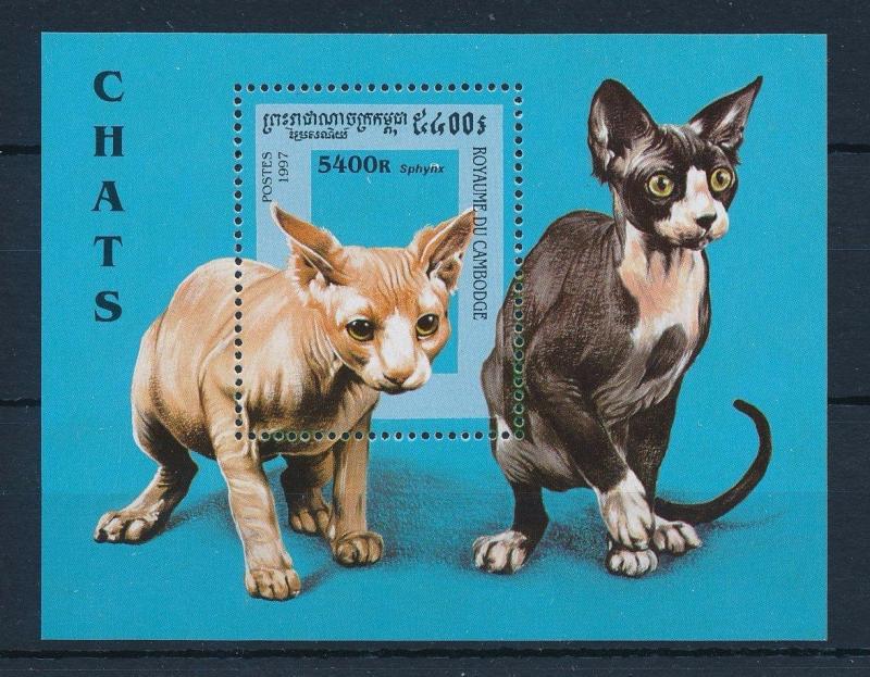 [30089] Cambodia 1997 Animals Cat Sphynx MNH Sheet