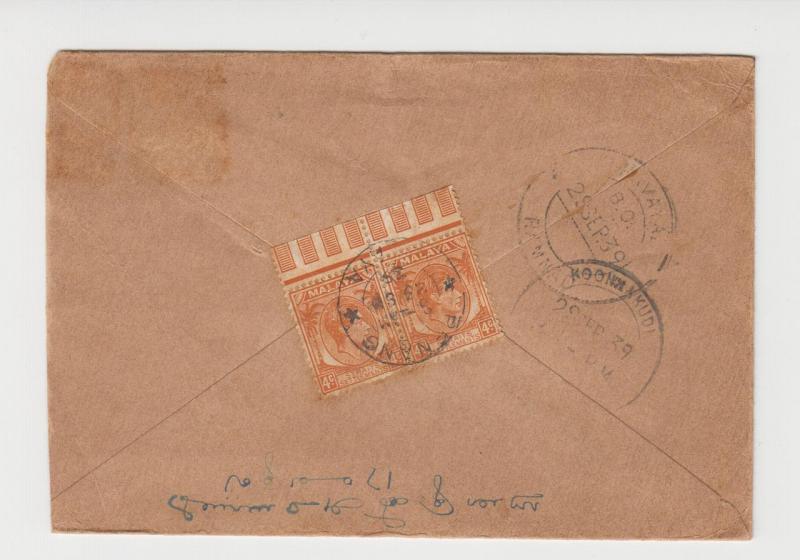 MALAYA PENANG -INDIA 1939,SCARCE CENSOR COVER, 8c RATE, VARIOUS H/S (SEE BELOW)