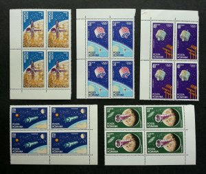 Romania Space 1965 Rocket Astronomy Astronauts Satellite (stamp blk of 4) MNH