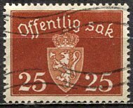 Norway; 1939: Sc. # O38: Used Single Stamp