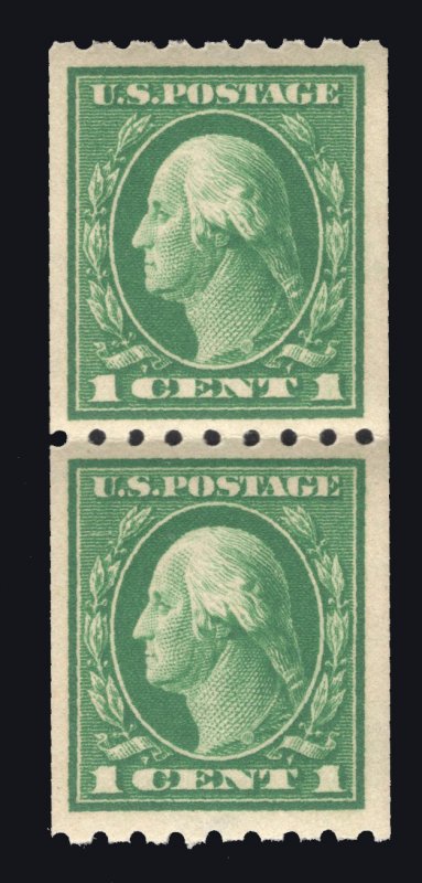 MOMEN: US STAMPS #410 COIL PAIR MINT OG NH VF/XF JUMBO LOT #79849