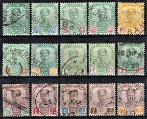 [mag946] MALAYSIA JOHORE 1896 SG#39/53 used cv:£600/$790