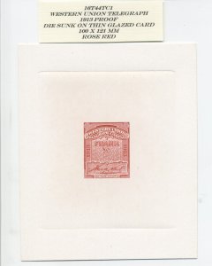 16T44 Telegraph Stamp Lot of 4 Large Die & Trial Color Proof Varieties