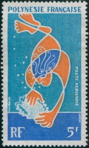 French Polynesia 1970 Sc#C58,SG117 5f Diver Gathering Oysters MNH