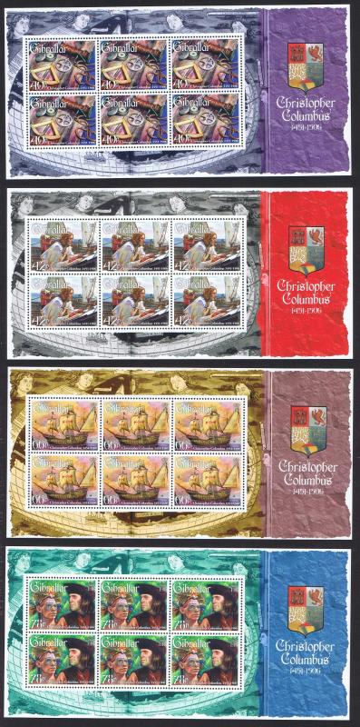 Gibraltar Christopher Columbus 4v in Sheetlets of 6 stamps SG#1191-1194 CV?50+