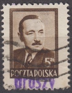Poland 1950 Groszy overprint on Scott #438 Used