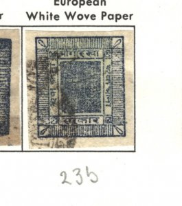 NEPAL1903-'04 European Wove Paper#23b USED;CERTIFIED, ASK