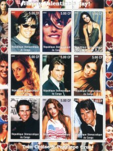 TOM CRUISE & PENELOPE CRUZ Sheet Perforated Mint (NH)