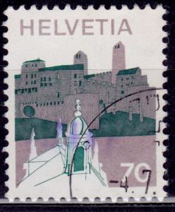 Switzerland, 1973, Castle Landscape, 70c, sc#567, used