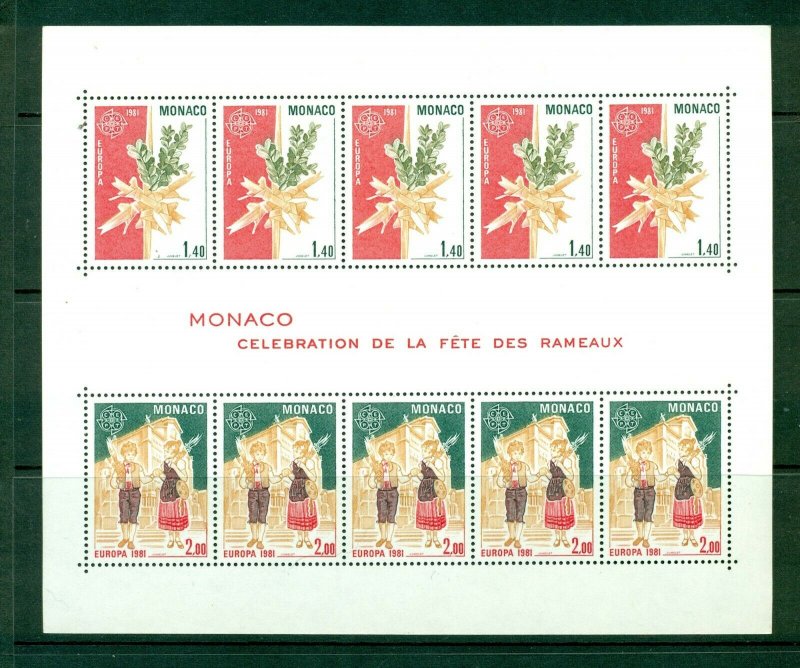 Monaco #1279a  (1981 Europa sheet of ten) VFMNH CV $18.00