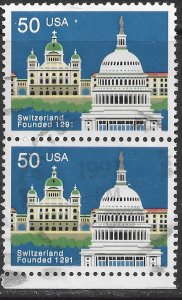 US #2532 used pair. Switzerland.