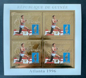 Olympic Games Atlanta 96 Guinea Perf. Mini Sheet Gold Stamps -