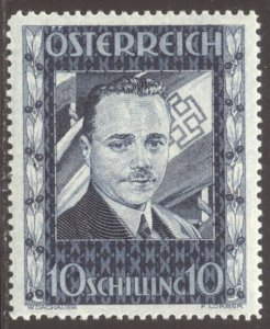 AUSTRIA #380 MInt XF NH - 1936 10s Dark Blue, Dolfuss