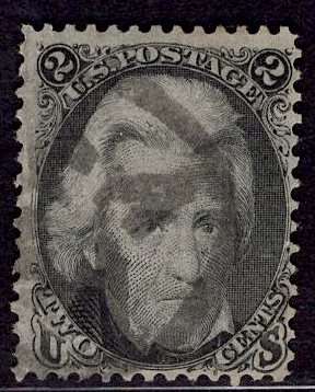 US Stamp #73 2c Jackson USED SCV $55. Cool Geo Cancel.