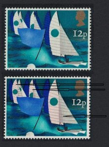 Great Britain Sailing 12p ROSE Omitted UNCATALOGUED in Gibbons 1975 MNH SG#983