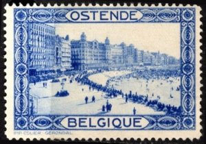 Vintage 1930's Belgium Tourism Poster Stamp Ostende Unused