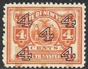 USA NEW YORK STATE 1916-22 4c Tan Org P11 Stock Exchange Revenue SRC.ST98b MNH