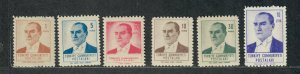 Turkey Sc#1525-30 M/NH, Cv. $28.70