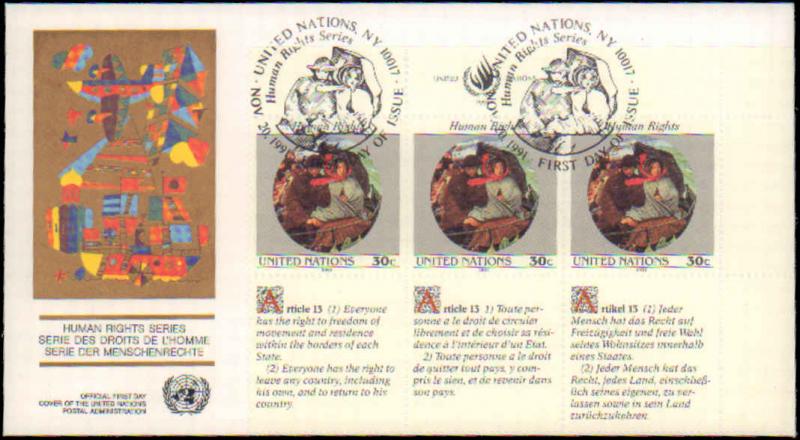 United Nations, New York, Art, Worldwide First Day Cover